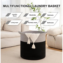 Generic Cotton 12x14 Inch-1 Pcs Storage Basket For Clothes With Out Lid (Gray-Black)