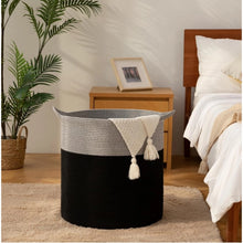 Generic Cotton 12x14 Inch-1 Pcs Storage Basket For Clothes With Out Lid (Gray-Black)