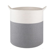 Generic Cotton 12x14 Inch-1 Pcs Storage Basket For Clothes With Out Lid (Gray-White)