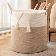 Generic Cotton 12x14 Inch-Kidi-Handle Storage Basket For Clothes With Out Lid (Kidi-White)
