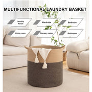 Generic Cotton 12x14 Inch - Mix Storage Basket For Clothes With Out Lid (Dark-Brown)