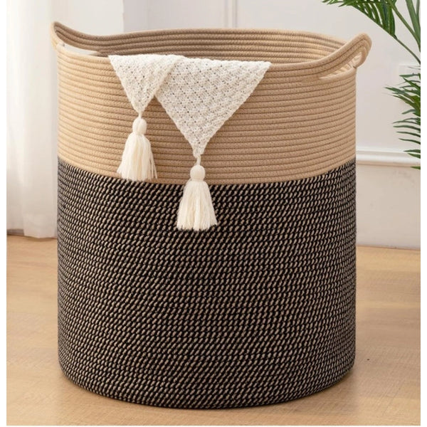Generic Cotton 12x14 Inch - Mix Storage Basket For Clothes With Out Lid (Dark-Brown)