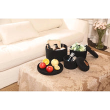 Generic Cotton 3 Pcs Set Roti Box Storage Basket With Lid (Black)