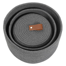 Generic Cotton 3 Pcs Set Roti Box Storage Basket With Lid (Gray)