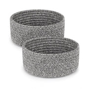 Generic Cotton 8x3 Inch Kidi Round 2 Set Bedside Organizer With Out Lid (Black)
