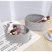 Generic Cotton 8x3 Inch Kidi Round 2 Set Bedside Organizer With Out Lid (Black)