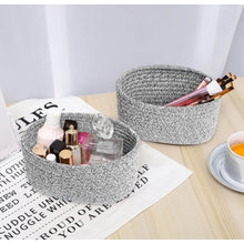 Generic Cotton 8x3 Inch Kidi Round 2 Set Bedside Organizer With Out Lid (Black)