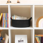 Generic Cotton 8x3 Inch Round Bedside Organizer With Out Lid (Black)