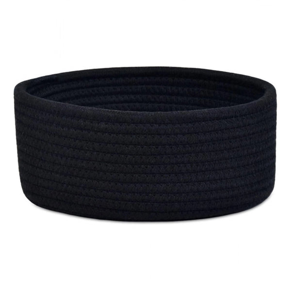 Generic Cotton 8x3 Inch Round 1 Pcs Bedside Organizer With Out Lid (Black)