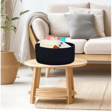 Generic Cotton 8x3 Inch Round 1 Pcs Bedside Organizer With Out Lid (Black)