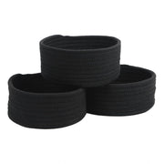 Generic Cotton 8x3 Inch Round 3 Set Bedside Organizer With Out Lid (Black)
