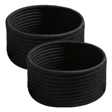 Generic Cotton 8x3 Inch Round 3 Set Bedside Organizer With Out Lid (Black)