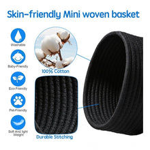 Generic Cotton 8x3 Inch Round 3 Set Bedside Organizer With Out Lid (Black)