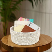 Generic Cotton 8x3 Inch Kidi Round 1 Pcs Bedside Organizer With Out Lid (Brown)