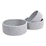 Generic Cotton 8x3 Inch Kidi Round 3 Set Bedside Organizer With Out Lid (Gray)