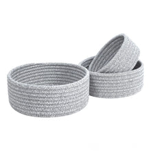 Generic Cotton 8x3 Inch Kidi Round 3 Set Bedside Organizer With Out Lid (Gray)