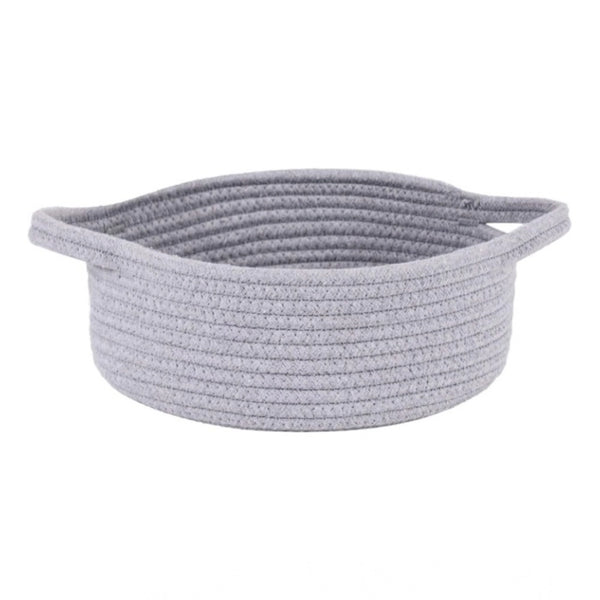 Generic Cotton 8x3 Inch Round Bedside Organizer With Out Lid (Gray)