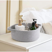 Generic Cotton 8x3 Inch Round Bedside Organizer With Out Lid (Gray)