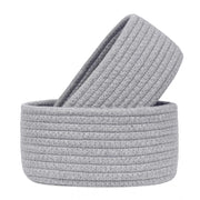 Generic Cotton 8x3 Inch Round 2 Set Bedside Organizer With Out Lid (Gray)