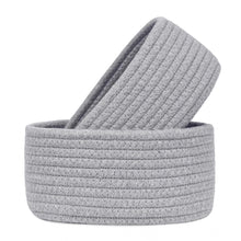 Generic Cotton 8x3 Inch Round 2 Set Bedside Organizer With Out Lid (Gray)