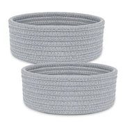 Generic Cotton 8x3 Inch Round 2 Set Bedside Organizer With Out Lid (Gray)