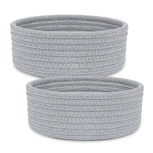 Generic Cotton 8x3 Inch Round 2 Set Bedside Organizer With Out Lid (Gray)