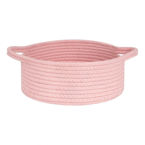 Generic Cotton 8x3 Inch Round Bedside Organizer With Out Lid (Pink)