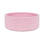 Generic Cotton 8x3 Inch Round 1 Pcs Bedside Organizer With Out Lid (Pink)