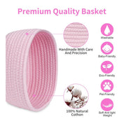 Generic Cotton 8x3 Inch Round 2 Set Bedside Organizer With Out Lid (Pink)
