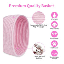 Generic Cotton 8x3 Inch Round 2 Set Bedside Organizer With Out Lid (Pink)