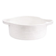 Generic Cotton 8x3 Inch Round Bedside Organizer With Out Lid (White)
