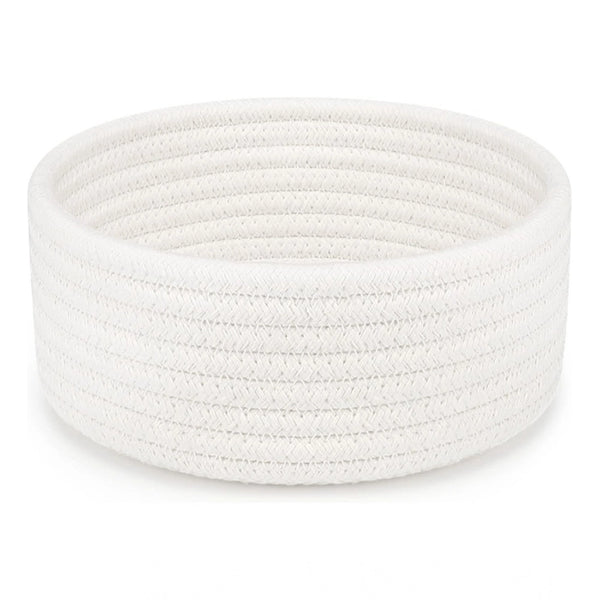 Generic Cotton 8x3 Inch Round 1 Pcs Bedside Organizer With Out Lid (White)