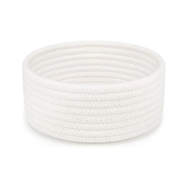 Generic Cotton 8x3 Inch Round 1 Pcs Bedside Organizer With Out Lid (White)