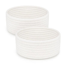 Generic Cotton 8x3 Inch Round 2 Set Bedside Organizer With Out Lid (White)