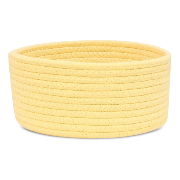 Generic Cotton 8x3 Inch Round 1 Pcs Bedside Organizer With Out Lid (Yellow)