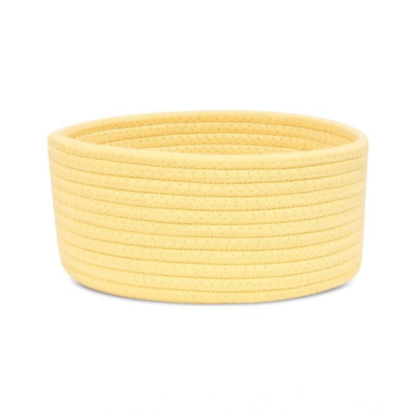 Generic Cotton 8x3 Inch Round 1 Pcs Bedside Organizer With Out Lid (Yellow)