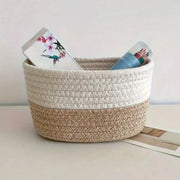 Generic Cotton Pack Of_1 Bathroom Storage Basket For Clothes (White)
