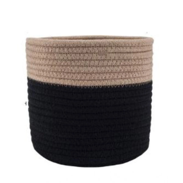 Generic Cotton Flower Pot With Out Lid (Beige-Black)