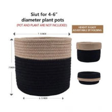 Generic Cotton Flower Pot With Out Lid (Beige-Black)
