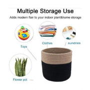 Generic Cotton Flower Pot With Out Lid (Beige-Black)