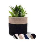 Generic Cotton Flower Pot With Out Lid (Beige-Black)