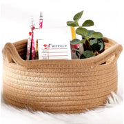 Generic Cotton Pack Of_1 Cat Basket 8x4 Inch Storage Basket For Clothes (Beige)