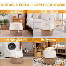 Generic Cotton Matka With Handle 14x12 Inch Storage Basket For Clothes With Out Lid (Beige-White)