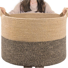Generic Cotton Pack Of_1 16x14 Inch Storage Basket For Clothes With Out Lid (Beige-Beige-Black)