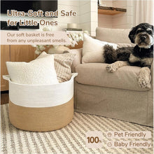 Generic Cotton Pack Of_1 16x14 Inch Storage Basket For Clothes With Out Lid (Beige-White)