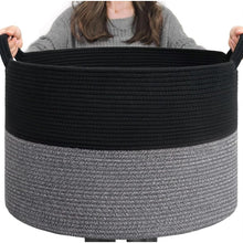 Generic Cotton Pack Of_1 16x14 Inch Storage Basket For Clothes With Out Lid (Black-Gray)