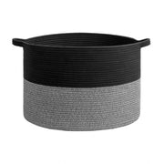 Generic Cotton Pack Of_1 16x14 Inch Storage Basket For Clothes With Out Lid (Black-Gray)
