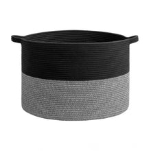 Generic Cotton Pack Of_1 16x14 Inch Storage Basket For Clothes With Out Lid (Black-Gray)