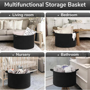 Generic Cotton Basket 14x12 Inch Storage Basket For Clothes With Out Lid (Black)