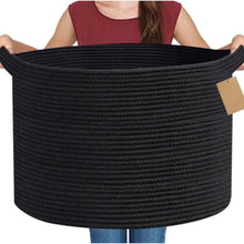Generic Cotton Pack Of_1 14x12 Inch Storage Basket For Clothes With Out Lid (Black)